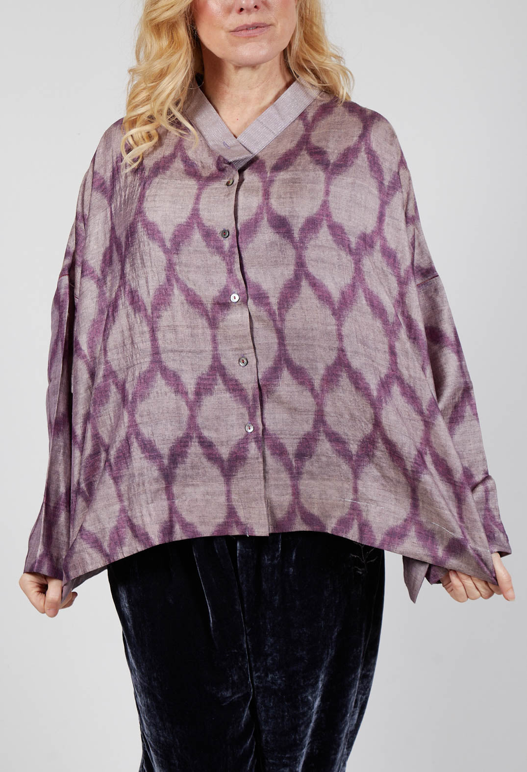 Aiko Shirt in Ikat Mauve