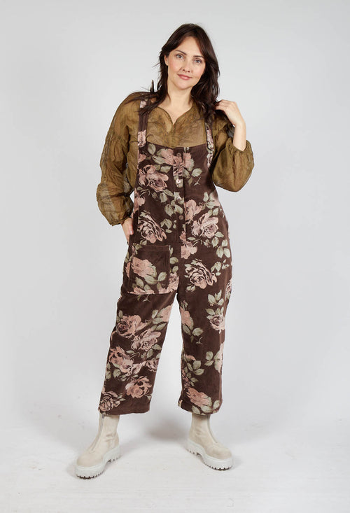 Alain Jumpsuit in Velour Fleur Chocolat