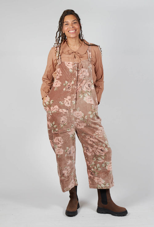 Alain Jumpsuit in Velour Fleur Rose