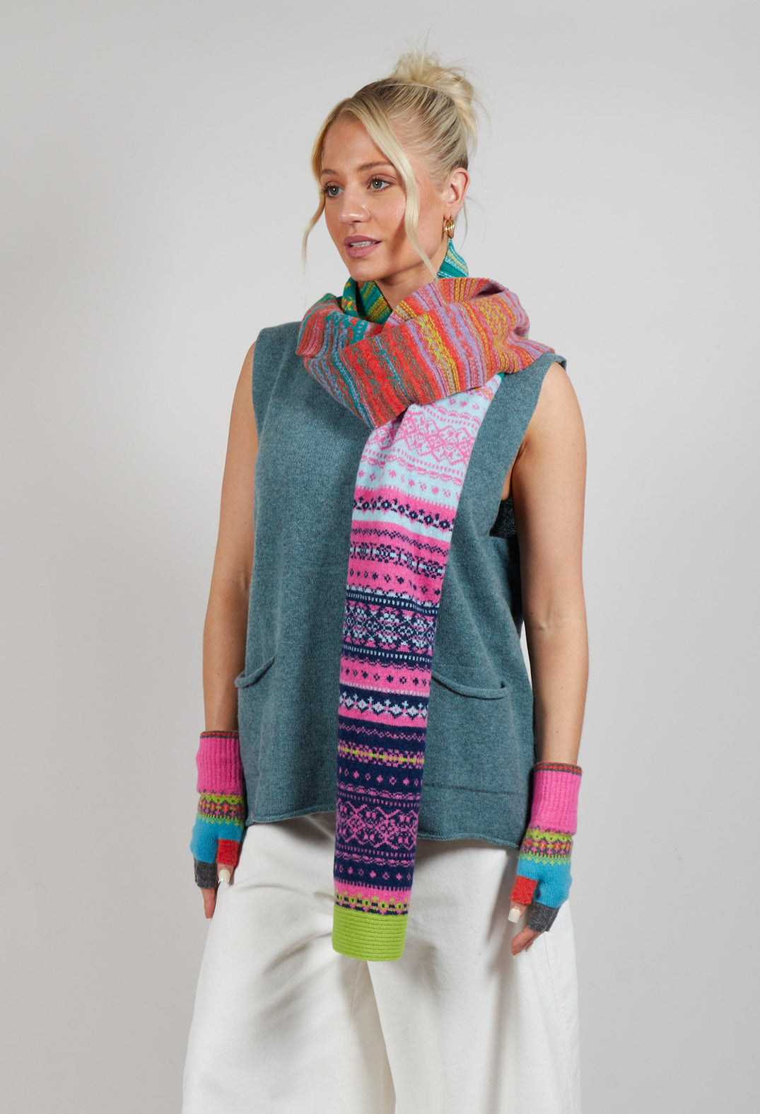 Alloa Fairisle Scarf in Molly Calla