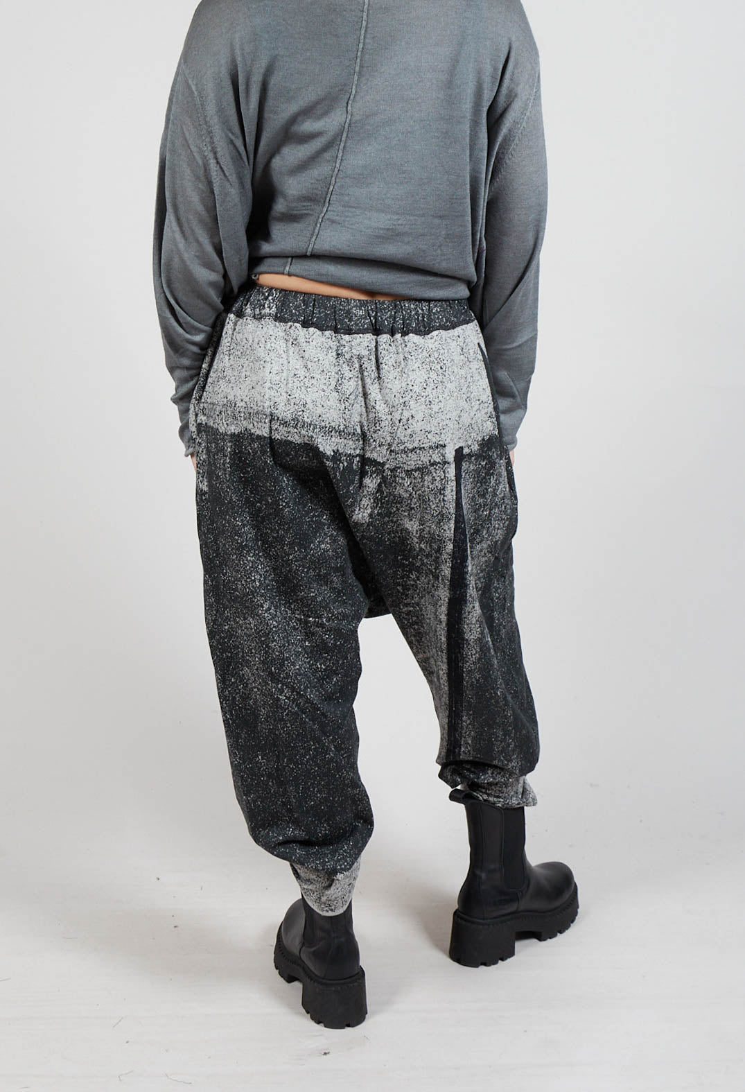 Allover Print Trousers in Light Grey