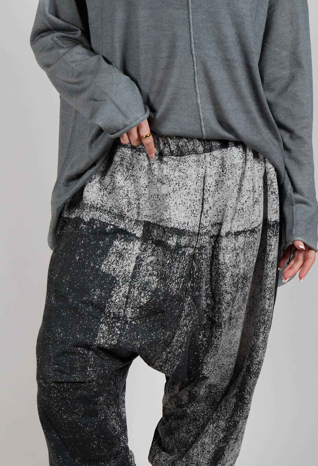 Allover Print Trousers in Light Grey