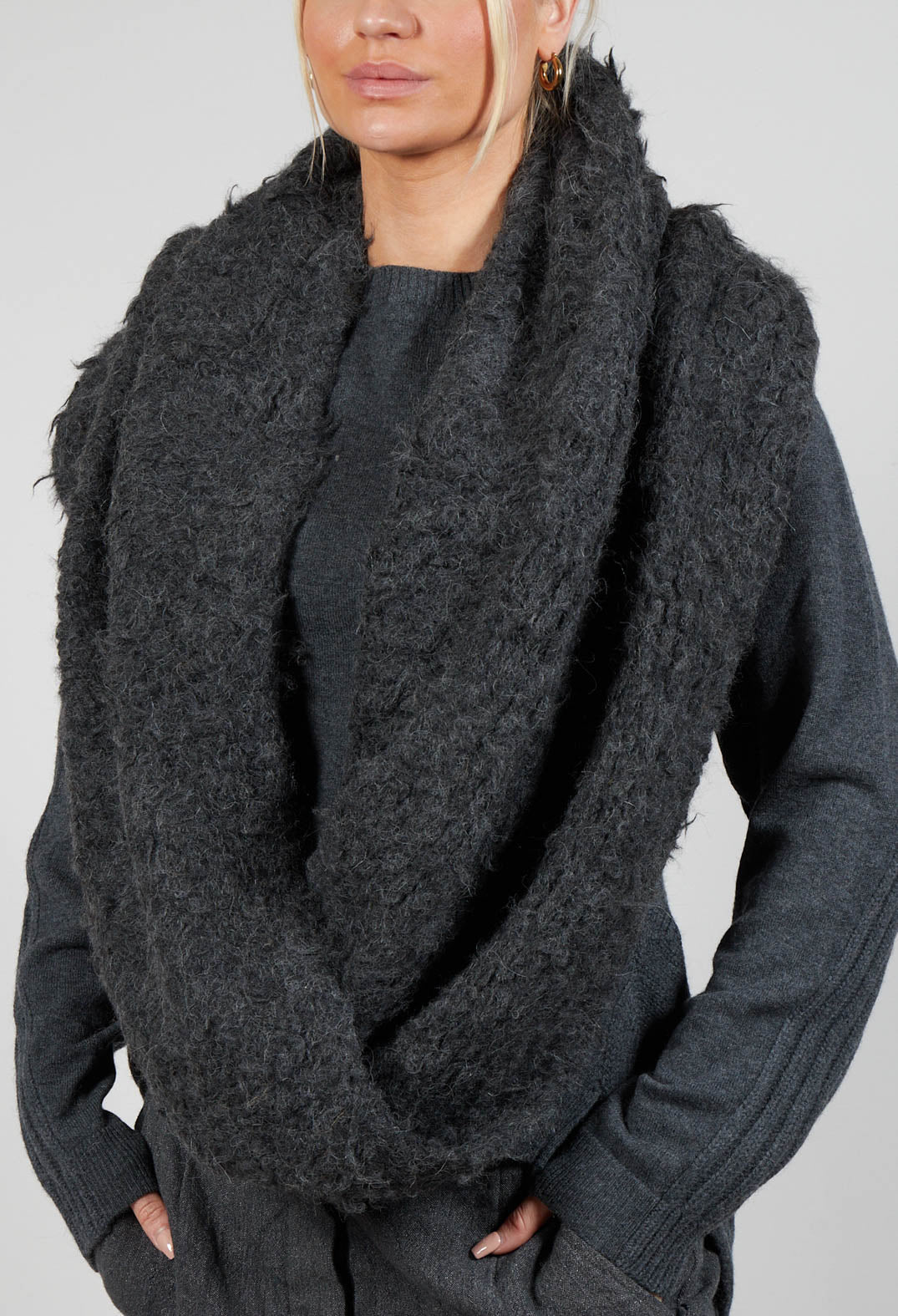 Alpaca Snood in Slate Mel