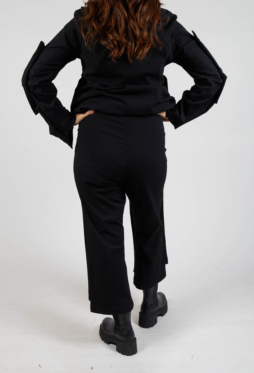 Ankle Double Front Trousers in Black