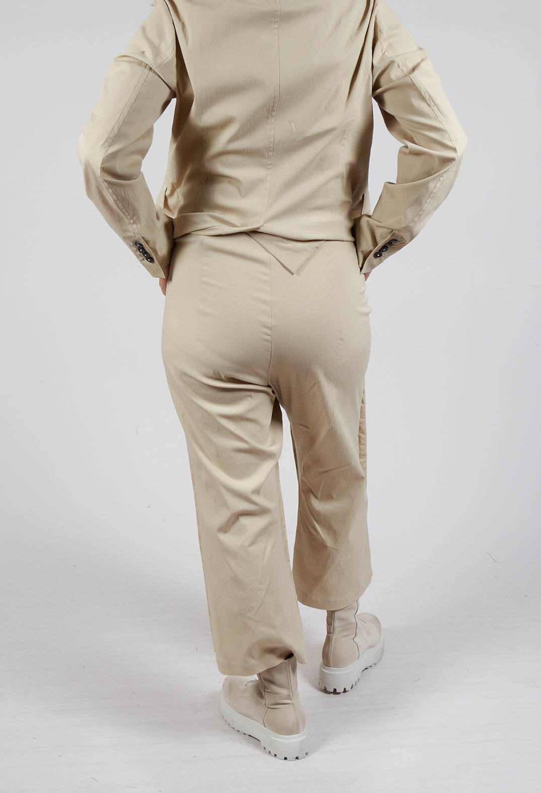 Ankle Double Front Trousers in Bone