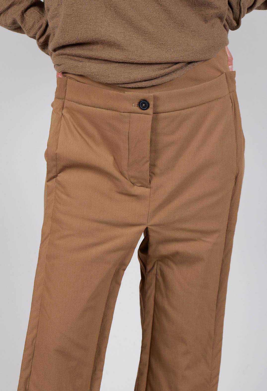 Ankle Double Front Trousers in Camel