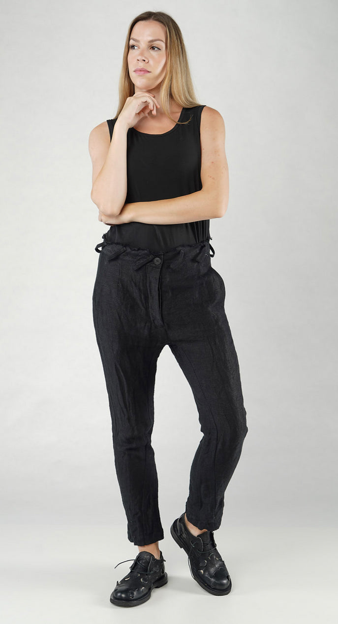 PRE-ORDER -  Asymmetric Belt Loop Trouser in Black Dust