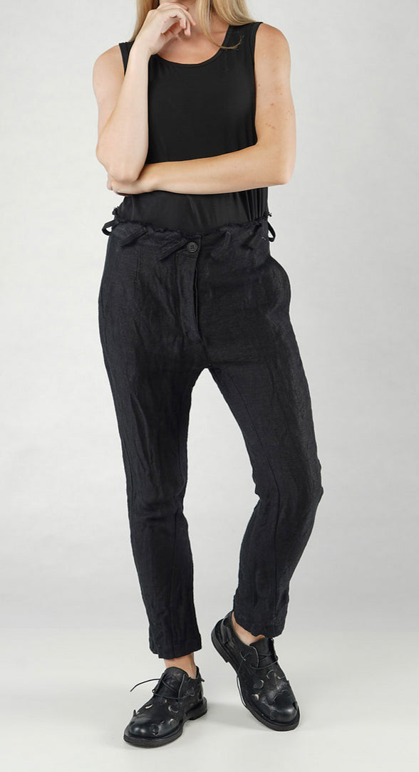 PRE-ORDER -  Asymmetric Belt Loop Trouser in Black Dust