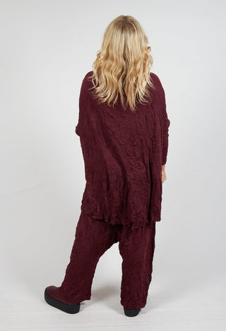 Asymmetric Crinkle Top in Merlot