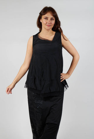 Asymmetrical A-Line Blouse in Black