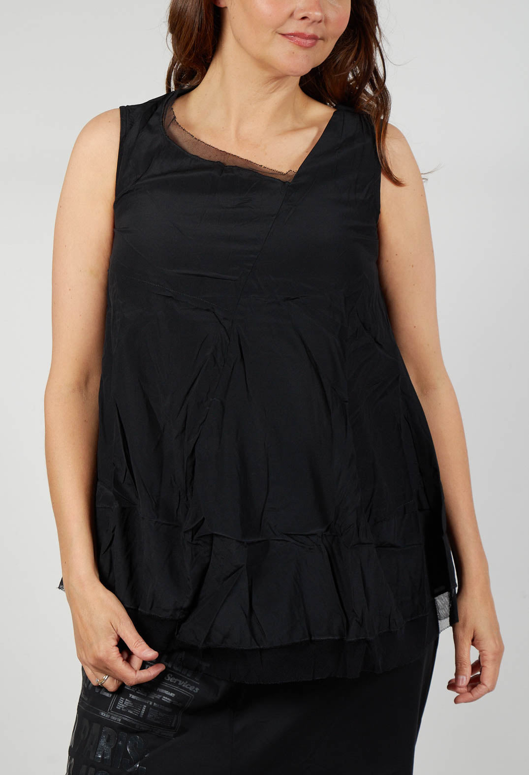 Asymmetrical A-Line Blouse in Black