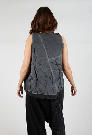 Asymmetrical A-Line Blouse in Coal Cloud