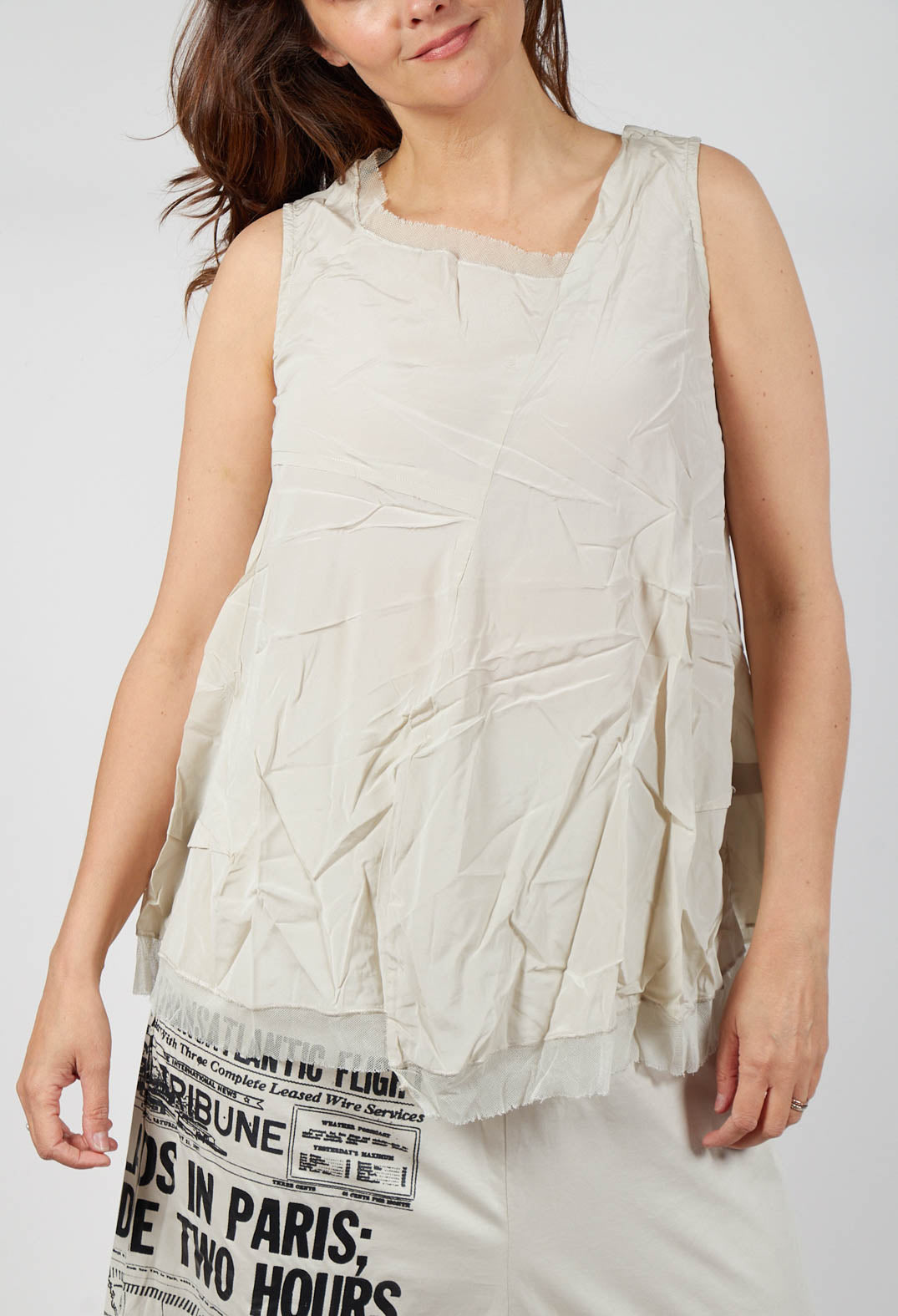 Asymmetrical A-Line Blouse in Eraser