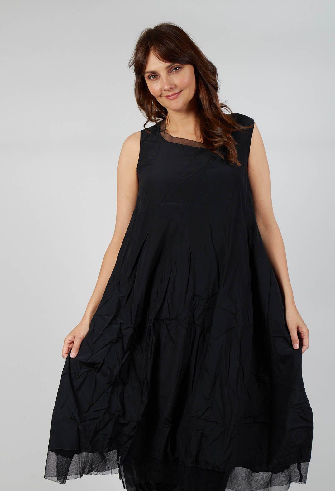 Asymmetrical A-Line Dress in Black