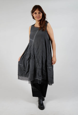 Asymmetrical A-Line Dress in Coal Cloud