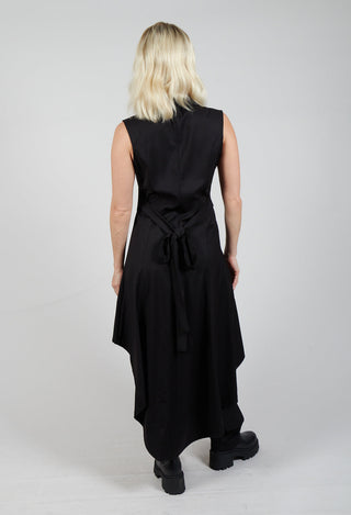 Asymmetrical Button Through Dress in Black