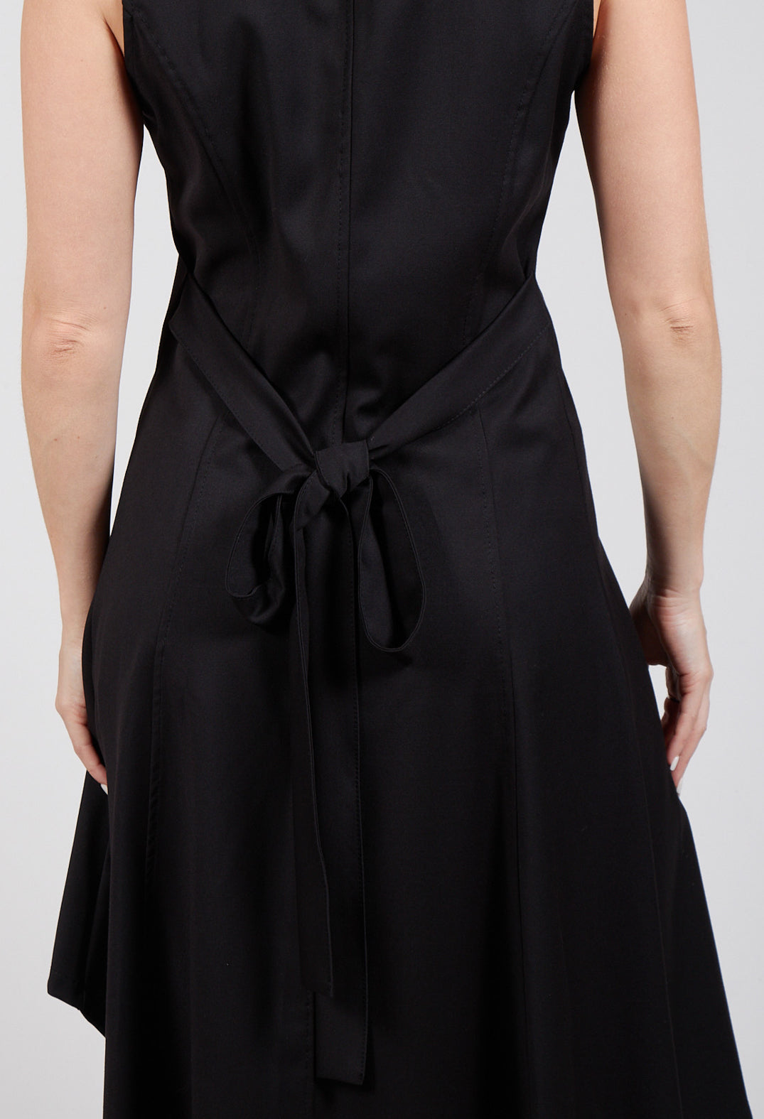 Asymmetrical Button Through Dress in Black