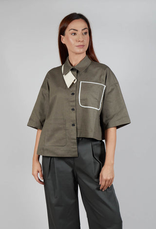 Asymmetrical Cropped Shirt in Grey