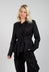 Asymmetrical Single Button Blazer in Black