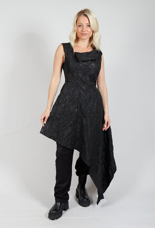 Asymmetrical Textured Dress in Black