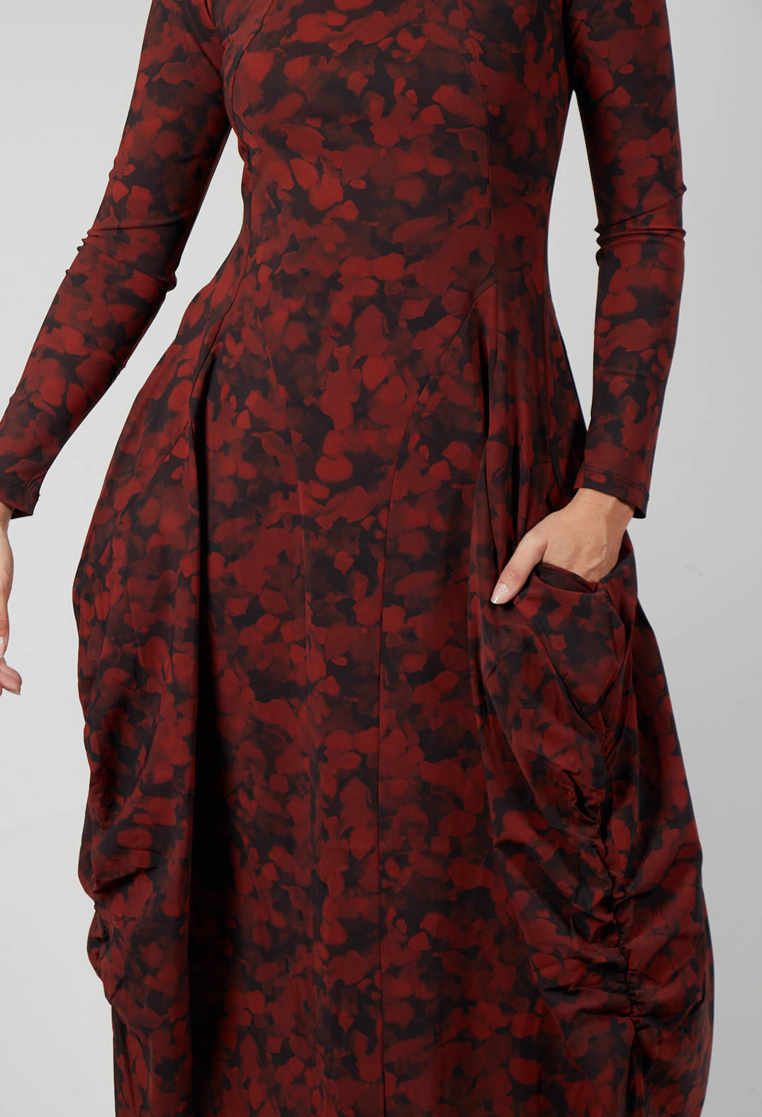 At Length Dress in Red Floral