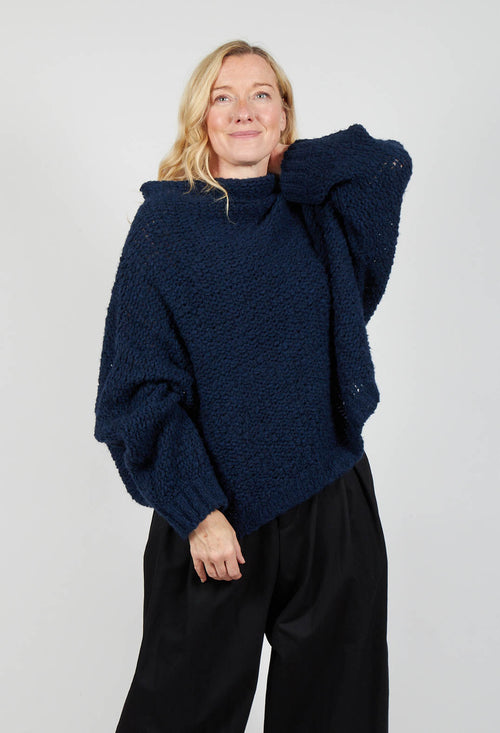 Avance Knitted Jumper in Deep Blue