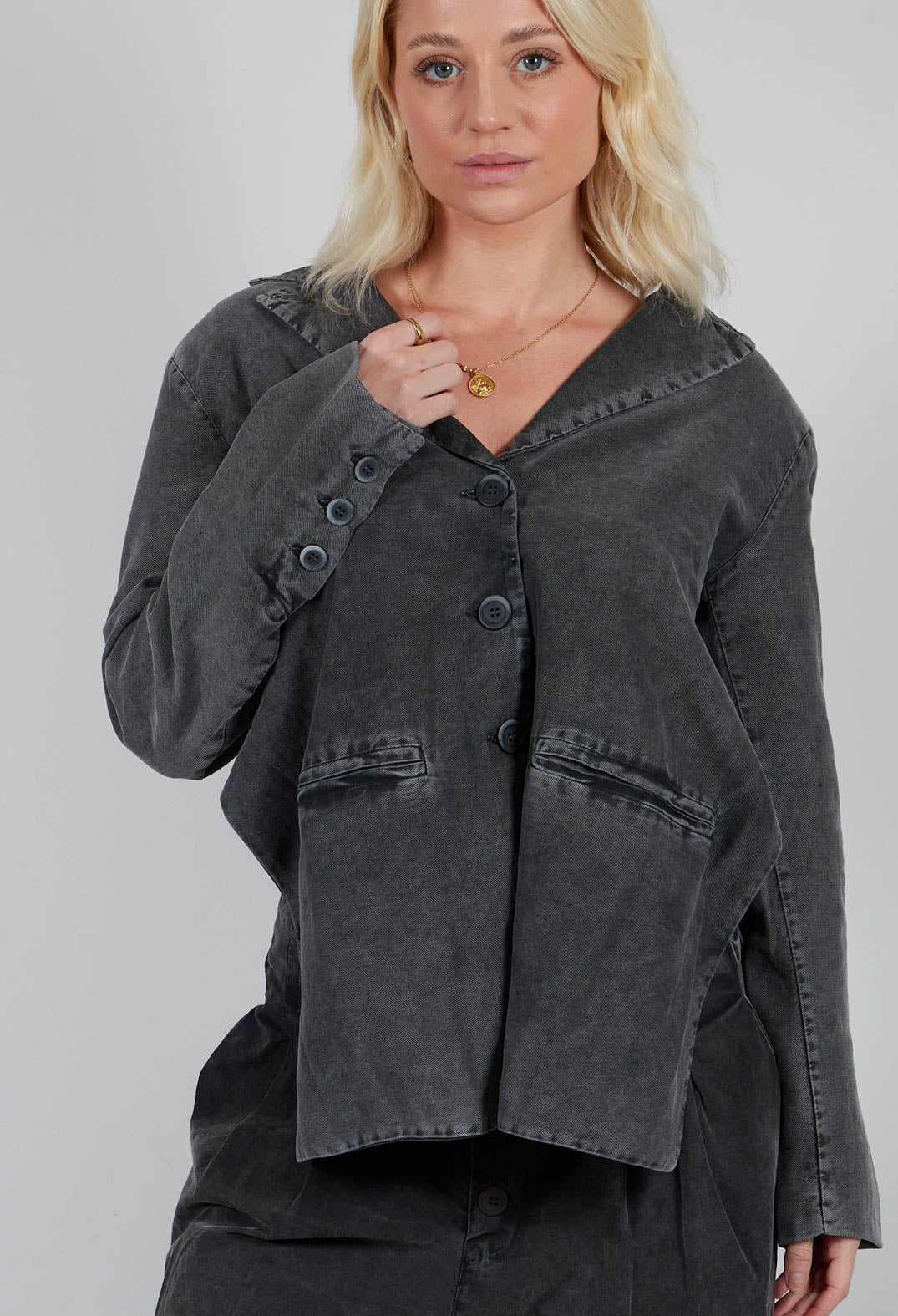 Backless Jacket in Pewter