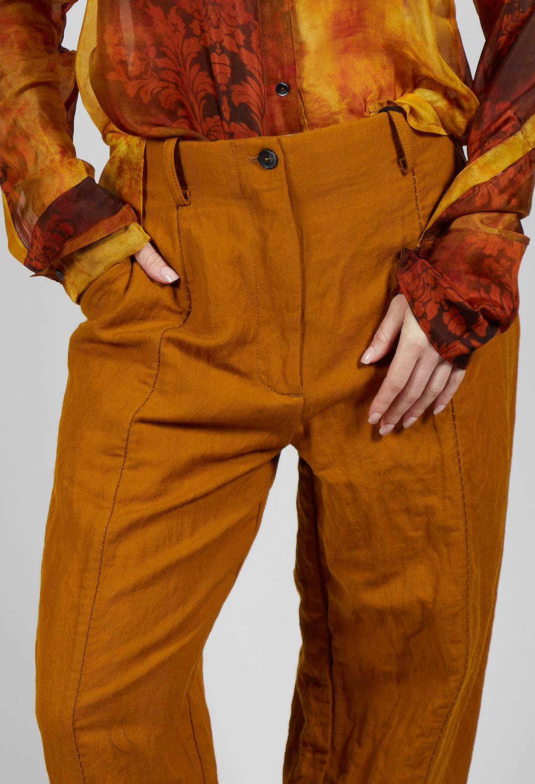 Baggy Cur Trousers in Tumeric