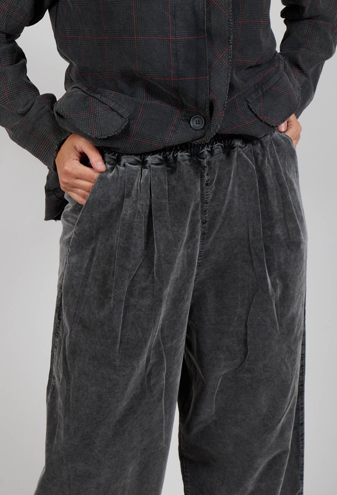 Balloon Leg Trousers in Pewter