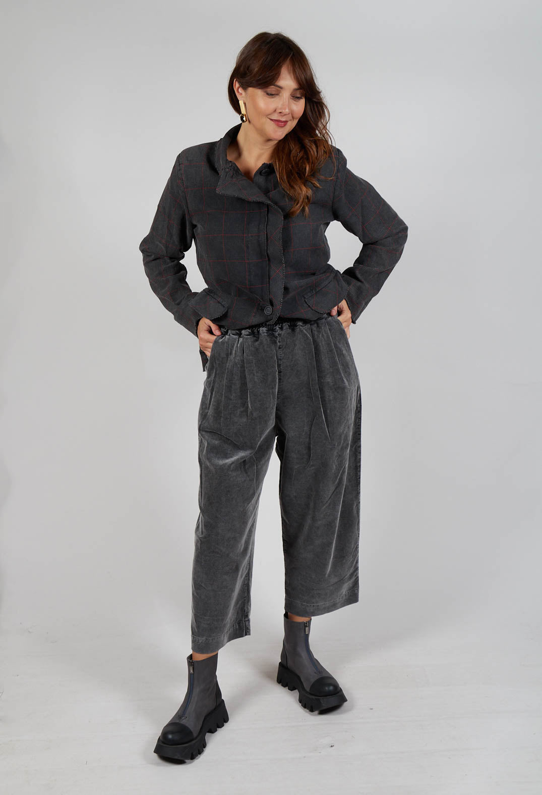 Balloon Leg Trousers in Pewter