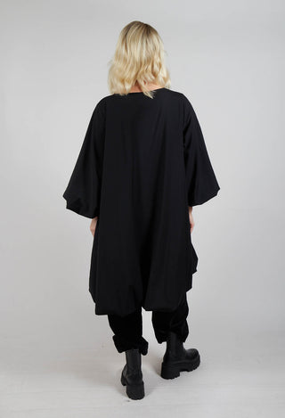 Balloon Sleeve Tunic Dress in Black