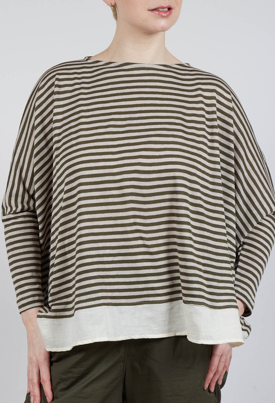 Bamboo LR Jumper in Alga Stripe