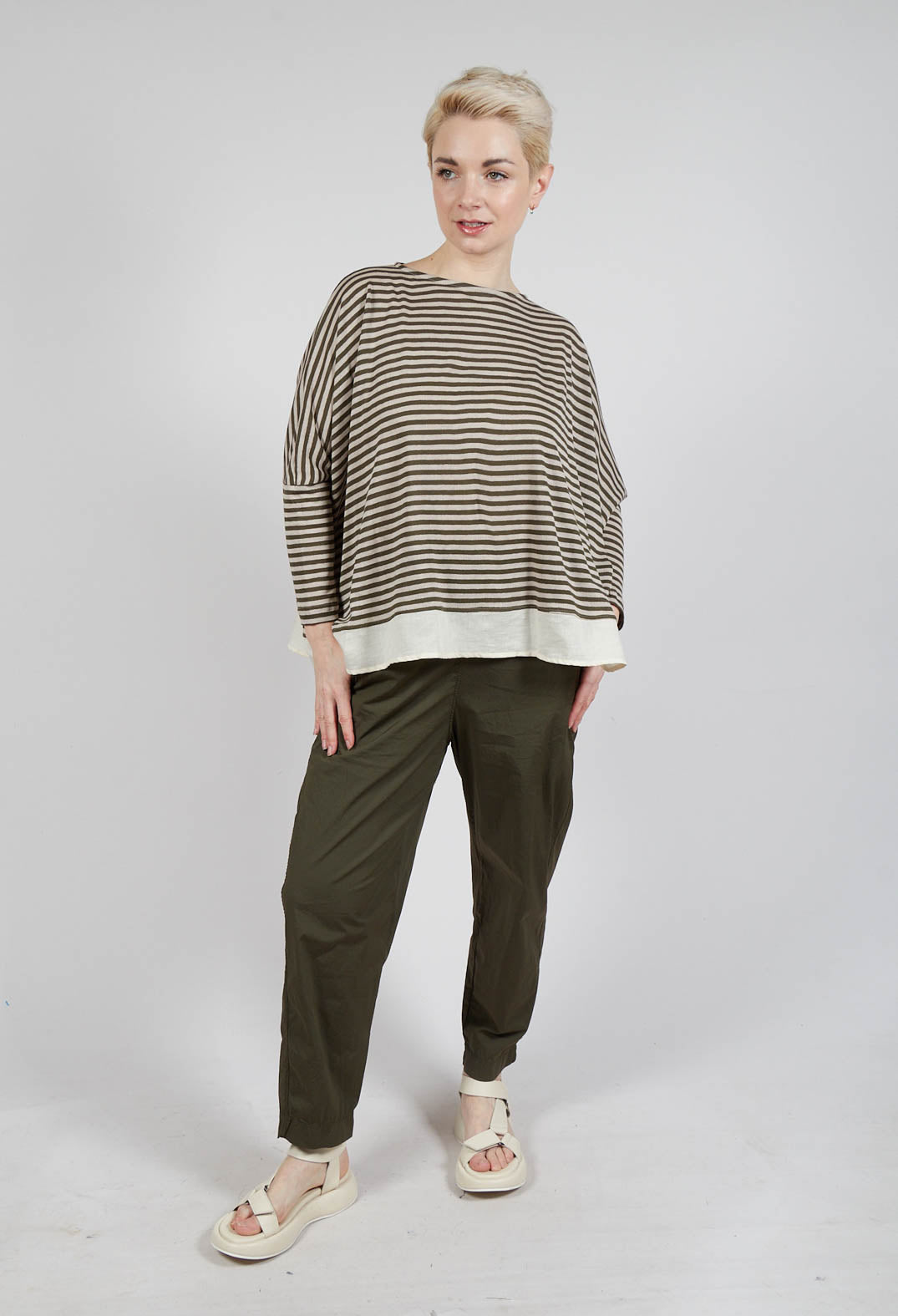 Bamboo LR Jumper in Alga Stripe