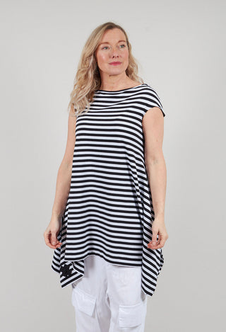 Bat Top in Black and White Stripe