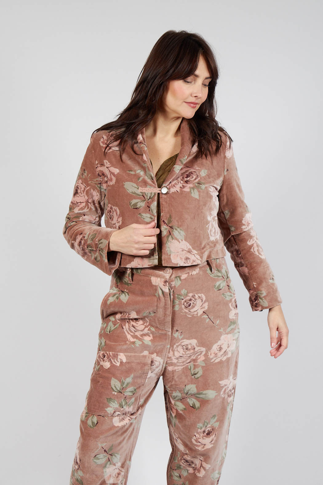 Begonia Jacket in Velour Fleur Rose