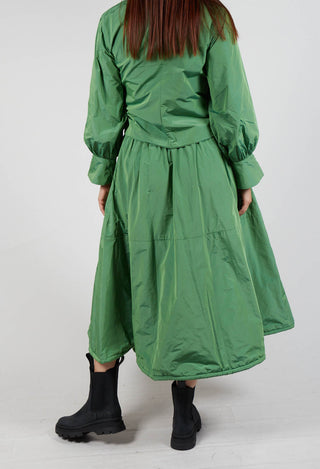 Belted Full Skirt in Apple Green