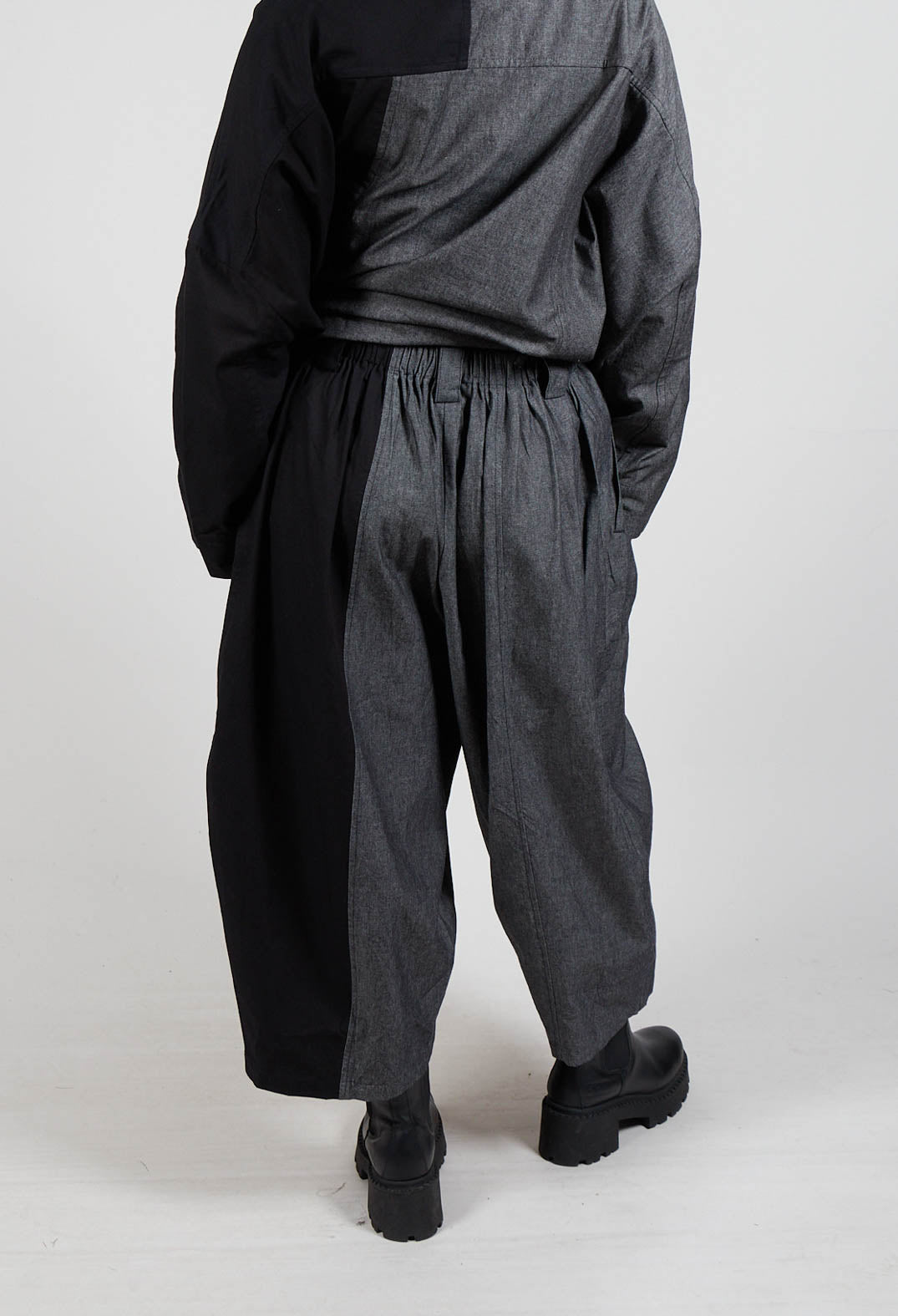 Block Colour Trousers in Dark Grey