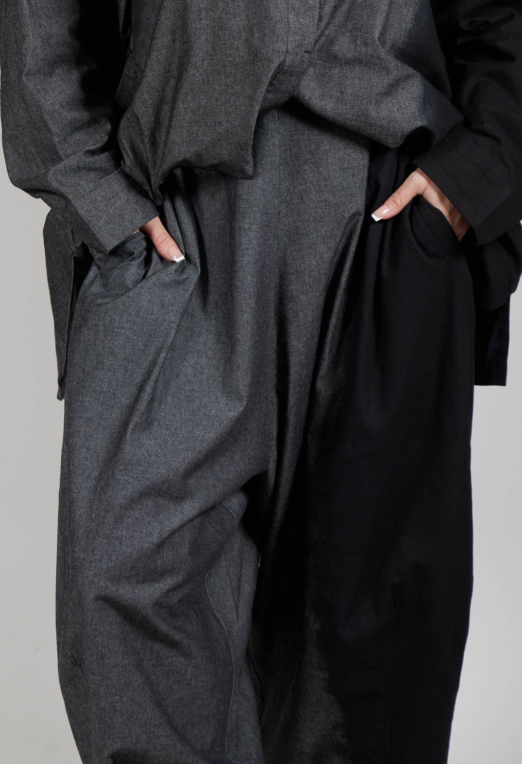 Block Colour Trousers in Dark Grey