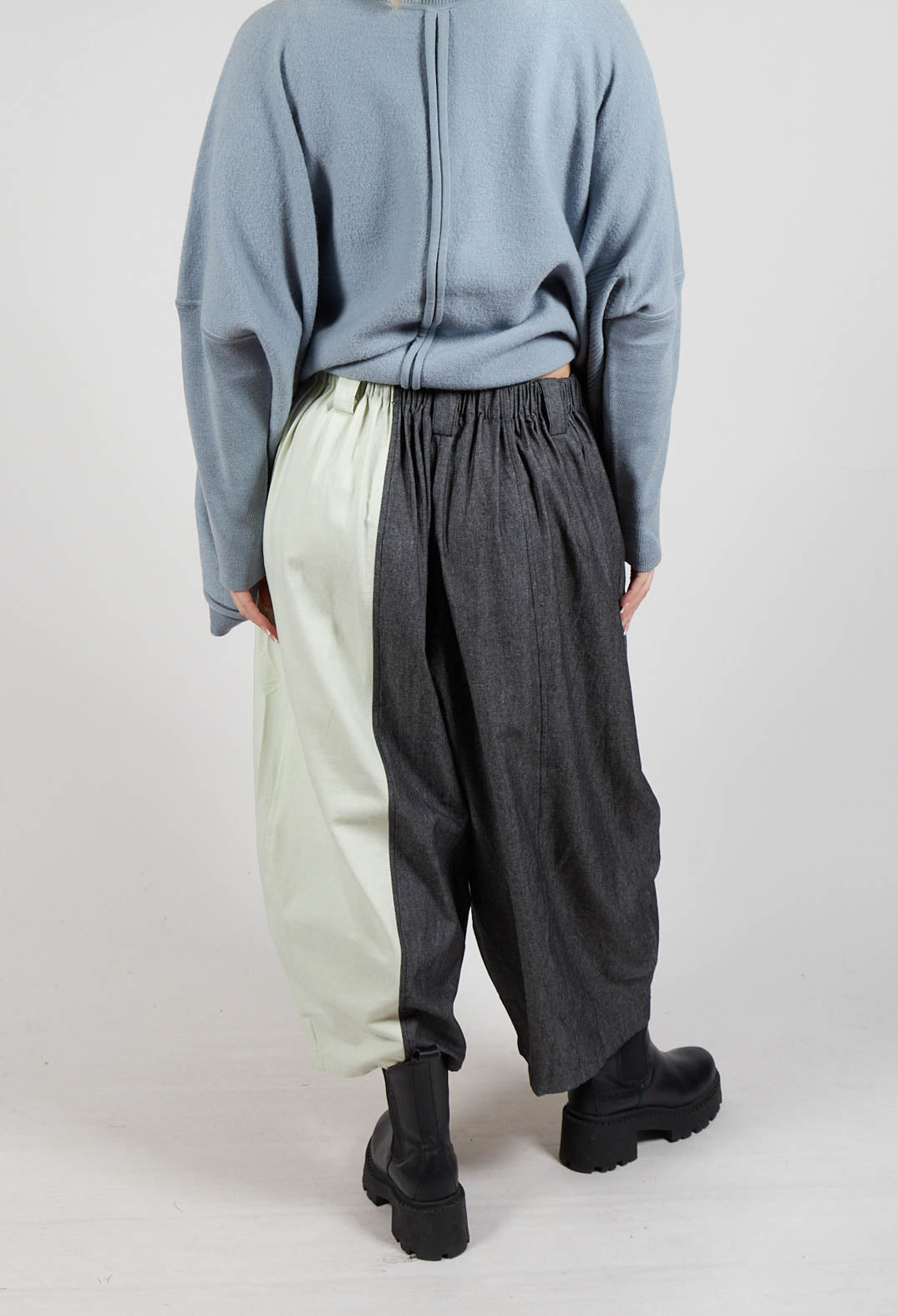 Block Colour Trousers in Grey and Black