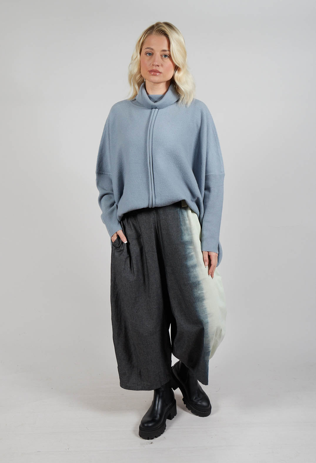 Block Colour Trousers in Grey and Black