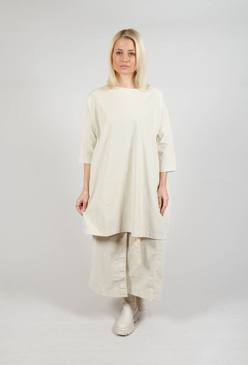 Boat Neck Tunic V in Off White