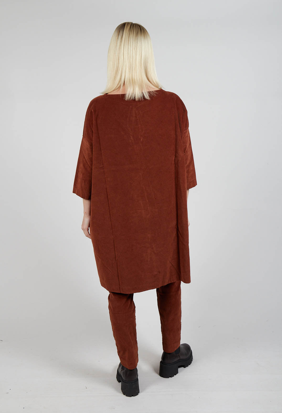 Boat Neck Tunic V in Rust