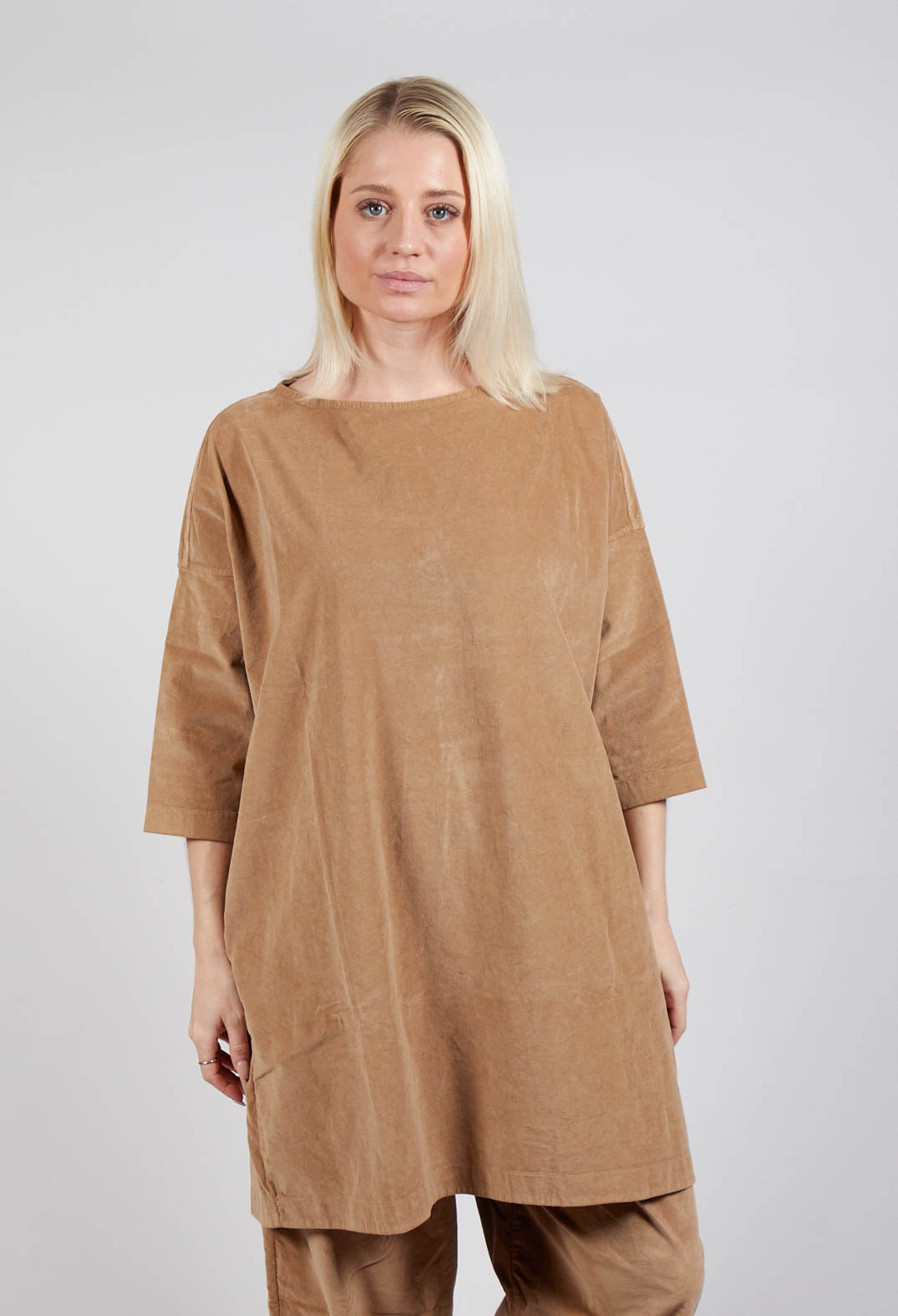 Boat Neck Tunic V in Sugar