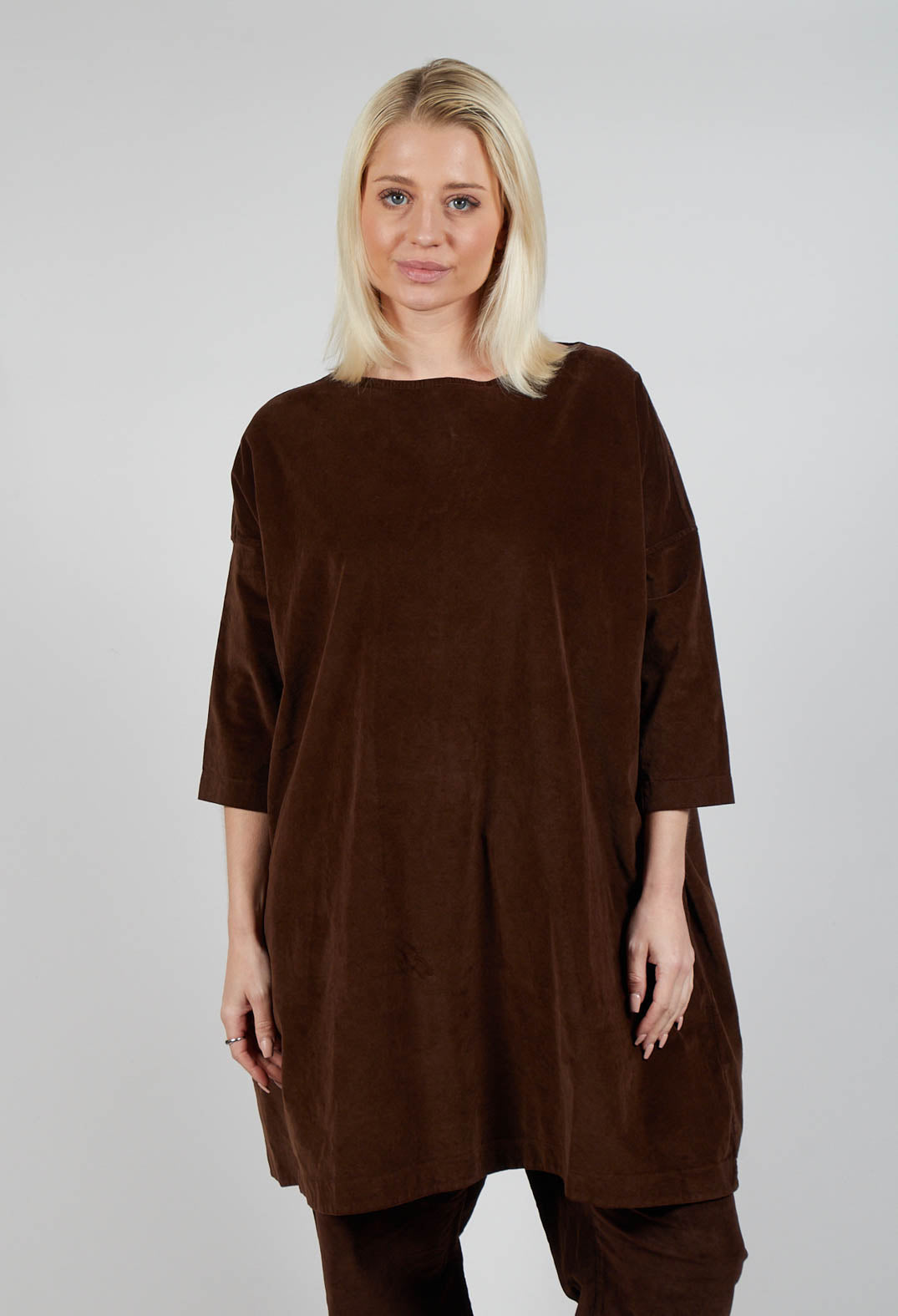 Boat Neck Tunic V inCoffee