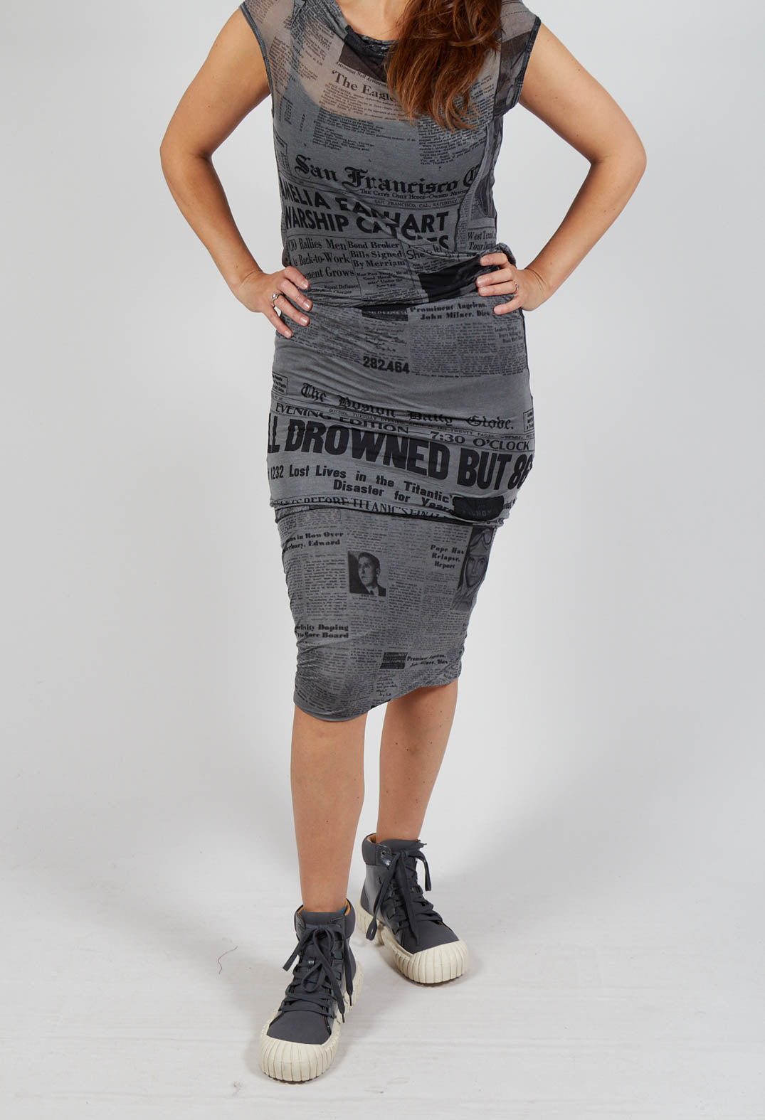 Bodycon Skirt in Pencil Print Cloud