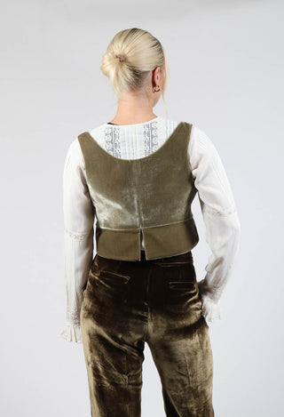 Bolero Vest in Camel Brown Velvet