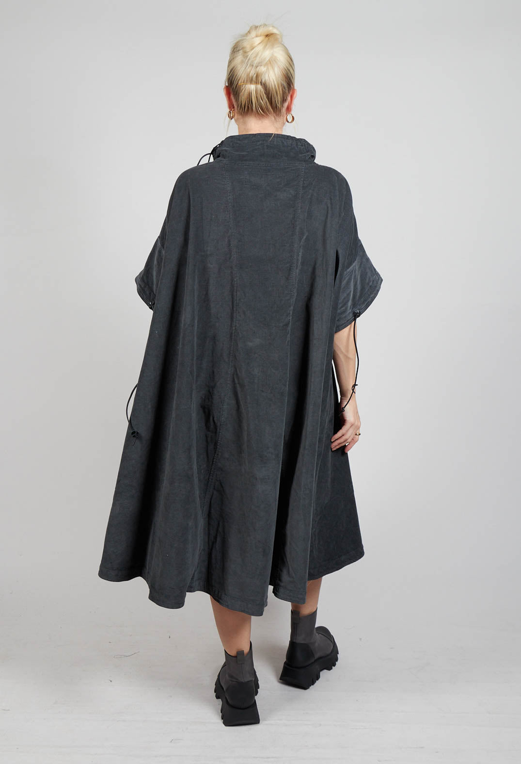 Boned Dress in Coal Cloud