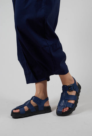 Buckle Sandal in Gasoline Blu Indemoniato