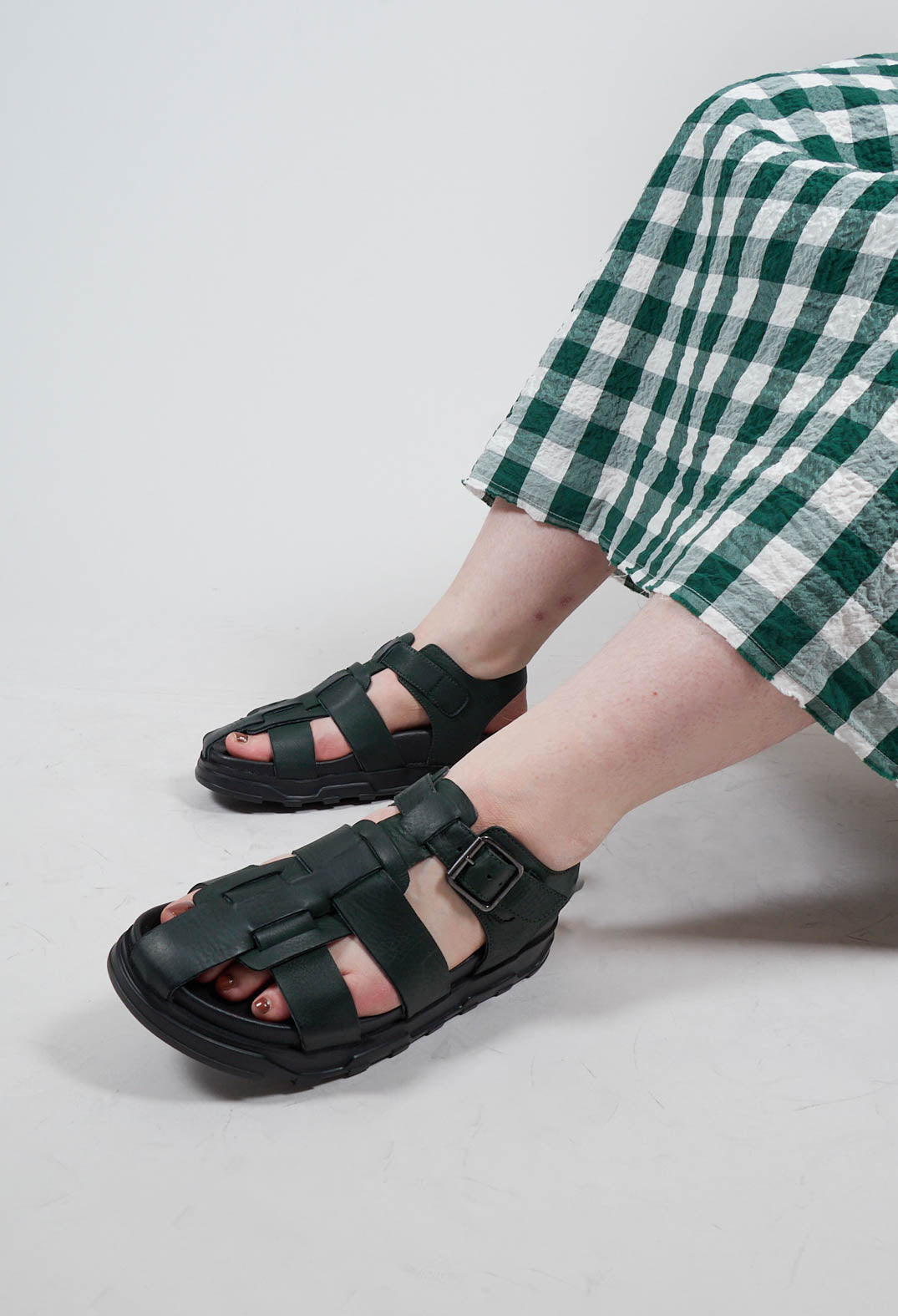 Buckle Sandal in Gasoline Bottle