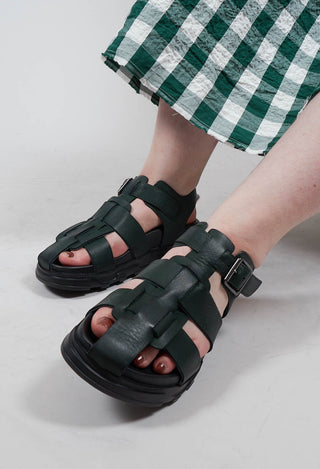 Buckle Sandal in Gasoline Bottle